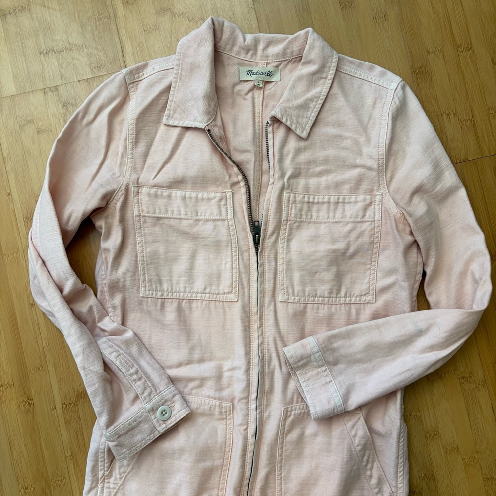 Madewell Blush Pink Zip-Front Jumpsuit - Picture 4 of 7